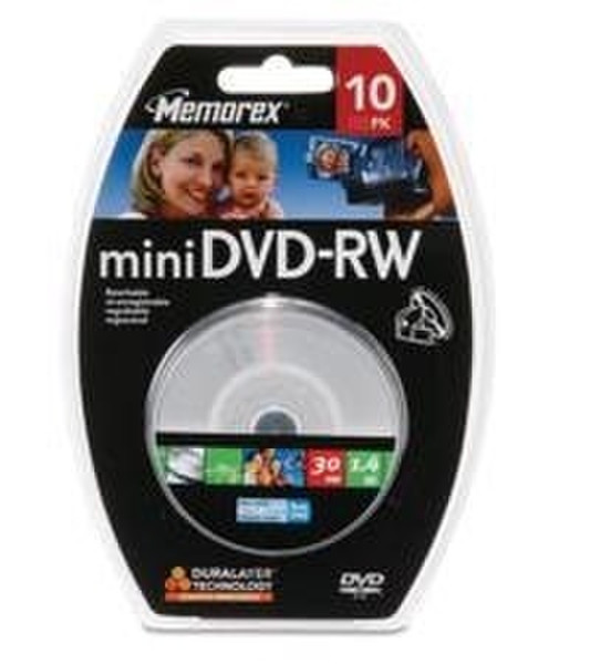 Memorex mini DVD-RW 10 Pack Blister 1.4GB DVD-RW 10Stück(e)