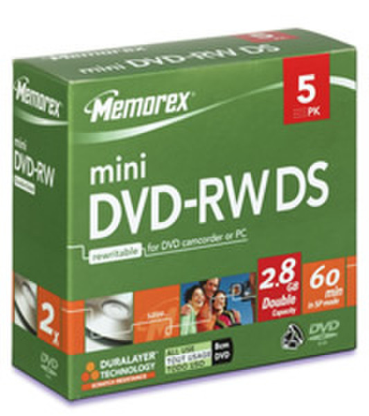 Memorex miniDVD-RW DS 2.8GB DVD-RW 5pc(s)