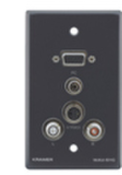 Kramer Electronics Passive Wall Plate - 15-pin HD, 3.5mm, S-Video, 2 RCA Black outlet box