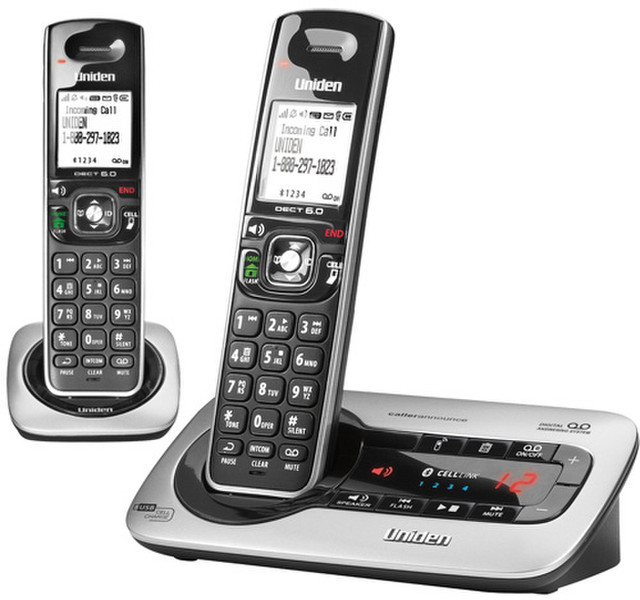 Uniden D3580-2 DECT Идентификация абонента (Caller ID) Черный телефон