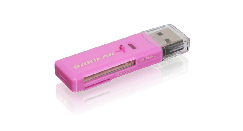 iogear GFR204SDP USB 2.0 Pink card reader
