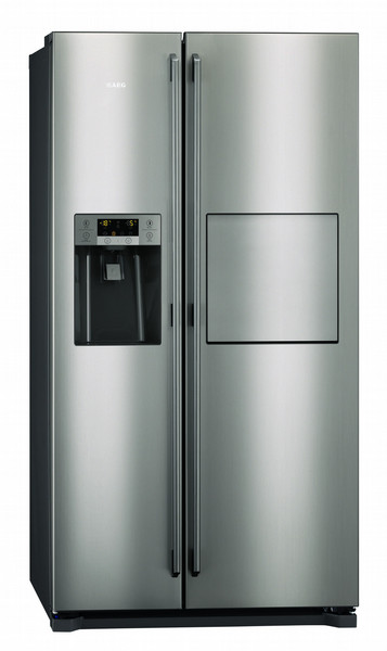 AEG S86090XVX1 freestanding 527L A+ Grey side-by-side refrigerator