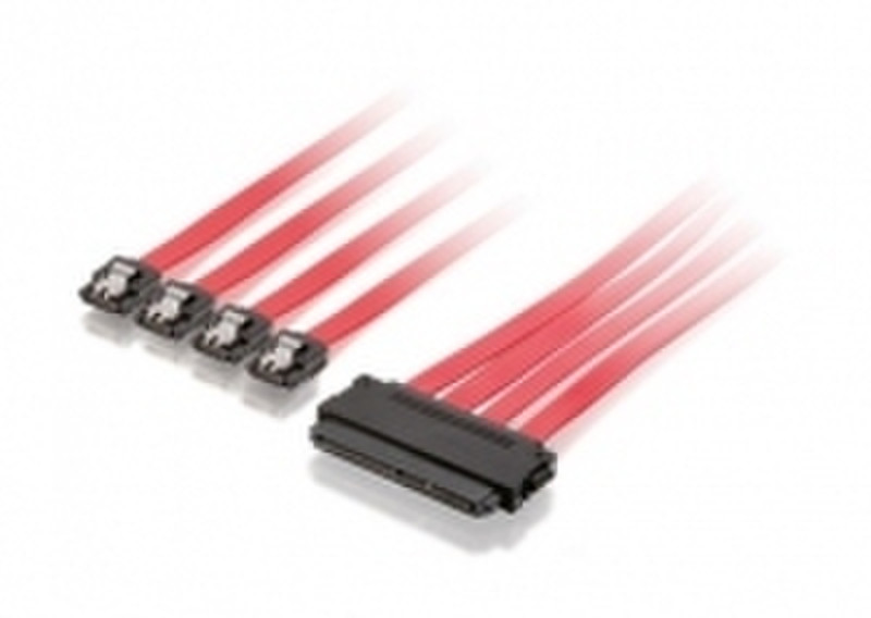 Equip 111845 0.5м SAS 32-pin 4 x SATA Красный кабель SATA
