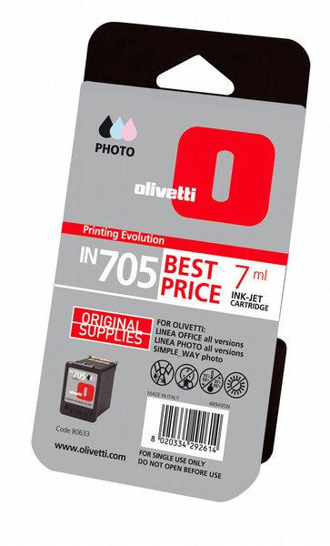 Olivetti B0633 7ml Black,Cyan,Magenta,Yellow ink cartridge