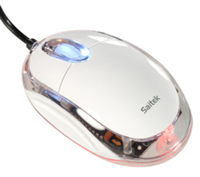 Saitek Notebook Optical Mouse White USB Оптический 800dpi Белый компьютерная мышь