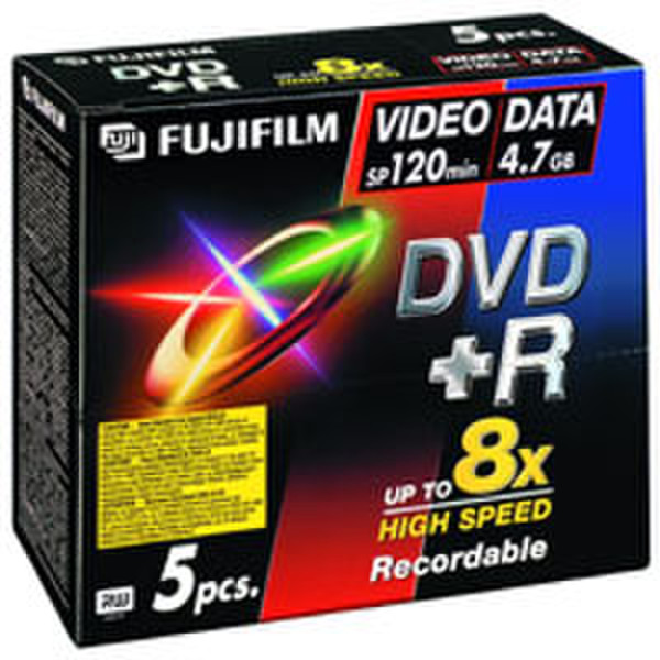 Fujifilm DVD+R 4.7GB 8x JewelCase 5pk 4.7ГБ 5шт