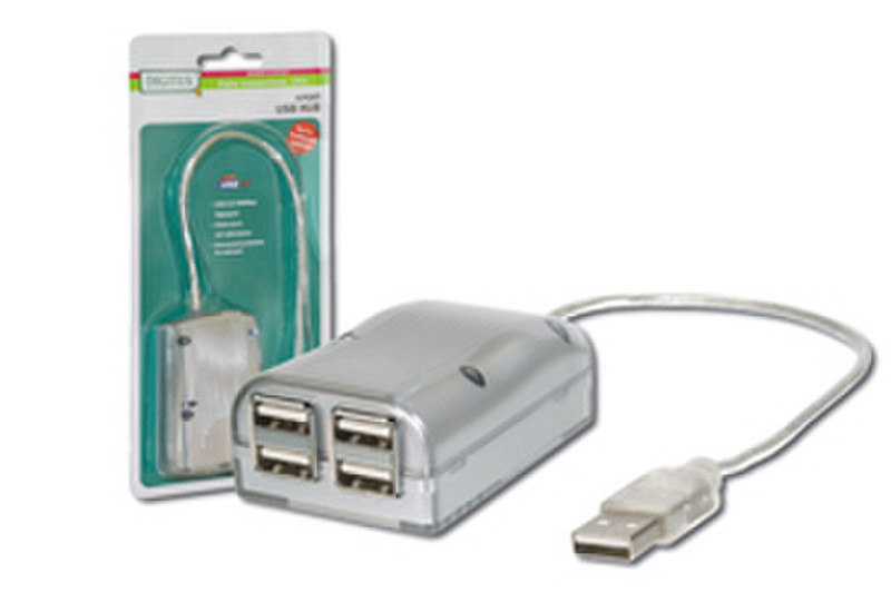 Digitus USB Hub, 4 Port, USB 2.0, Bus Powered 480Mbit/s Schnittstellenhub