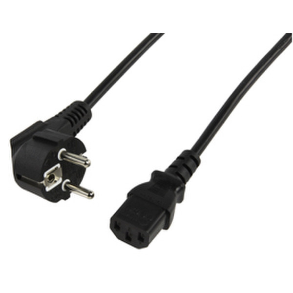 HQ IEC 10m CEE7/4 Schuko C13 coupler Black power cable