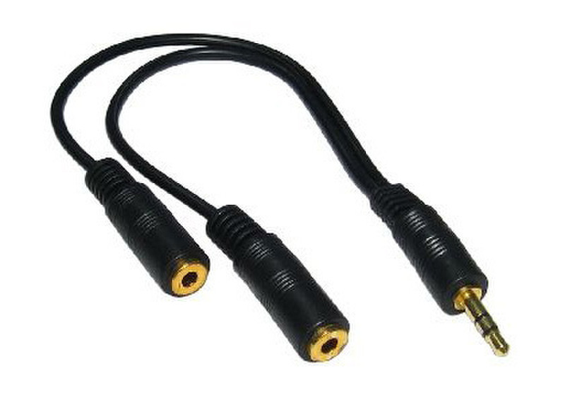 Cables Direct 3.5mm 0.2m 0.2m 3.5mm 3.5mm Schwarz