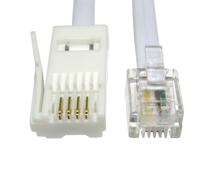 Cables Direct RJ11/BT 3m 3м Белый телефонный кабель