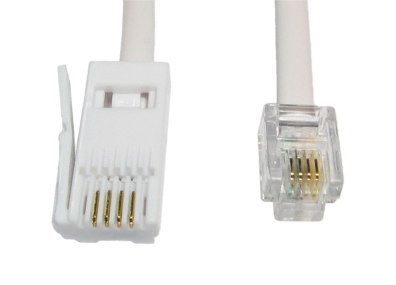 Cables Direct RJ11/BT 6m 6m White telephony cable