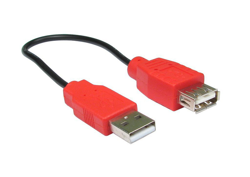 Cables Direct USB Power Extension Cable 0.225m Schwarz, Rot Verlängerungskabel