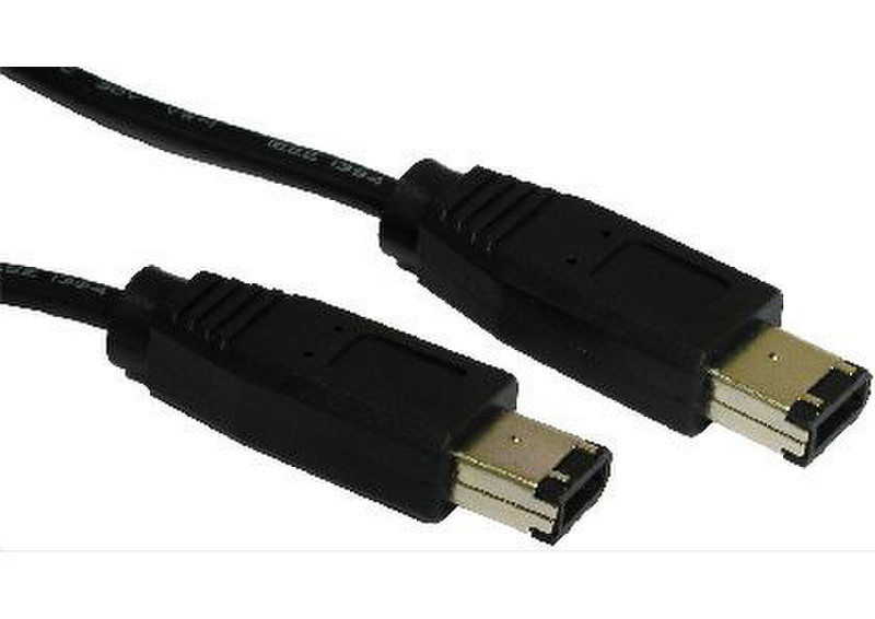 Cables Direct 1m, firewire 6 Pin 1м 6-p 6-p Черный FireWire кабель