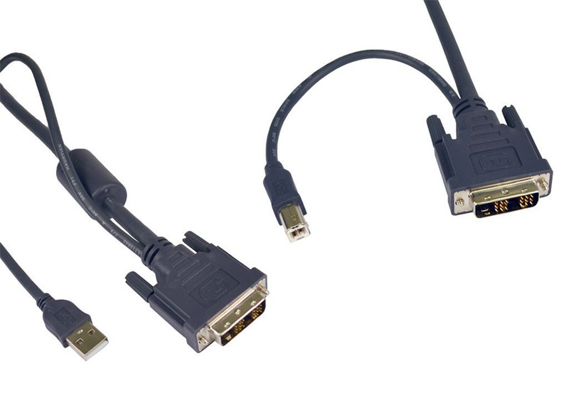 Cables Direct DVI-D + USB Cable Grau Tastatur/Video/Maus (KVM)-Kabel