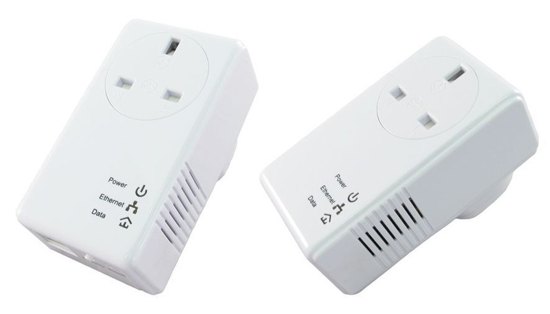 Cables Direct 500Mbps Pass Through Homeplug Dual Pack Ethernet 500Mbit/s