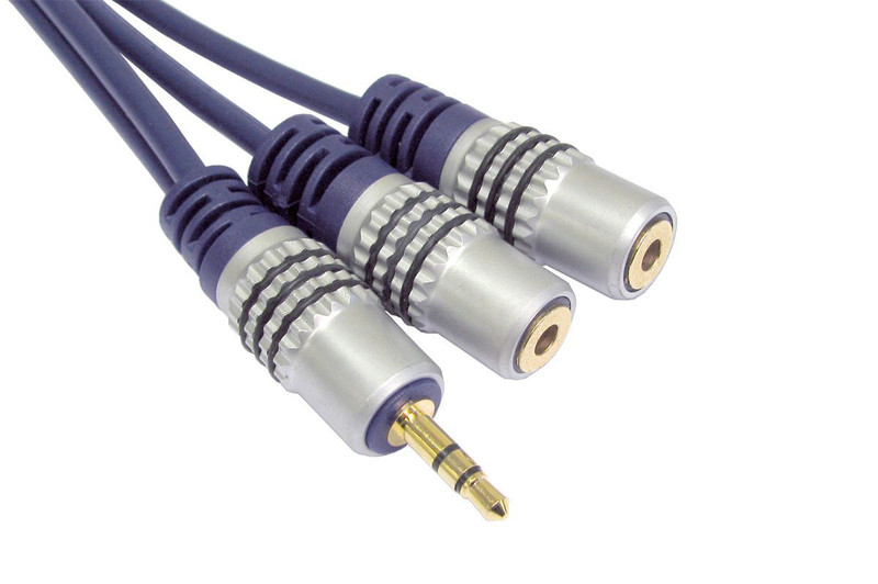 Cables Direct Newlink OFC 3.5mm Stereo Splitter Cable 3.5mm 3.5mm Blau