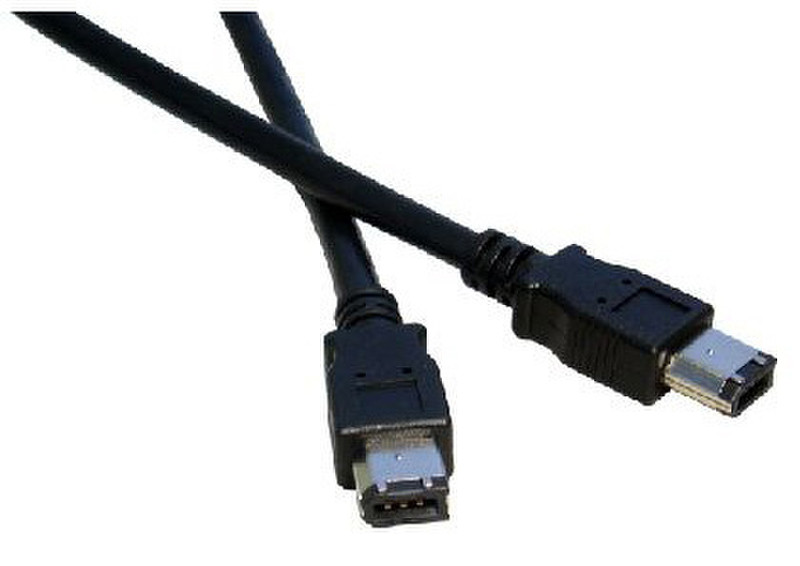 Cables Direct Firewire 400, 2m 2m 6-p 6-p Black firewire cable