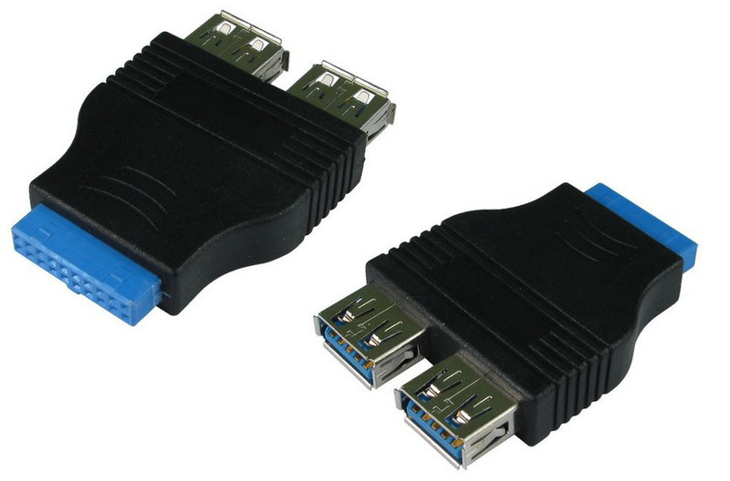 Cables Direct 20-pin - 2x USB 3.0 A Внутренний USB 3.0 интерфейсная карта/адаптер