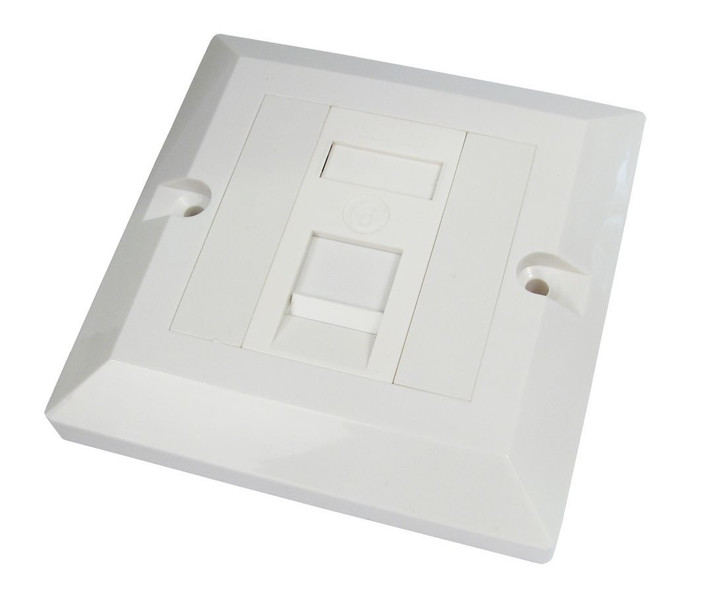 Cables Direct Single Cat6 Faceplate Белый розеточная коробка