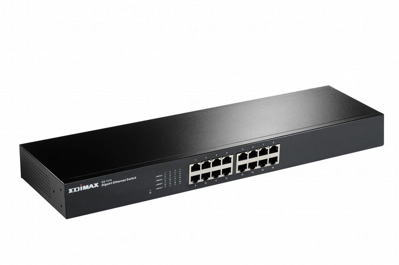 Edimax GS-1016 ungemanaged Gigabit Ethernet (10/100/1000) Schwarz Netzwerk-Switch