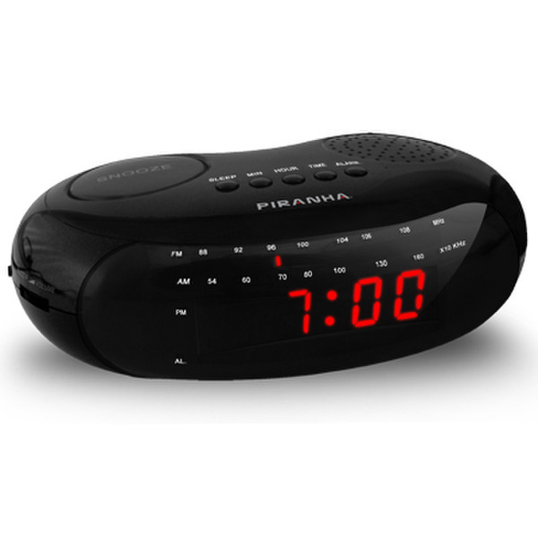 Piranha Timezone S Type Часы Цифровой Черный радиоприемник