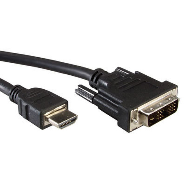 Rotronic DVI (18+1)/HDMI 2m 2m HDMI DVI-D Black video cable adapter
