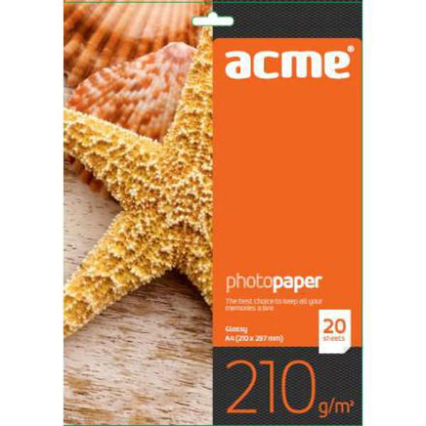 Acme United 210 g/m2, glossy Gloss фотобумага