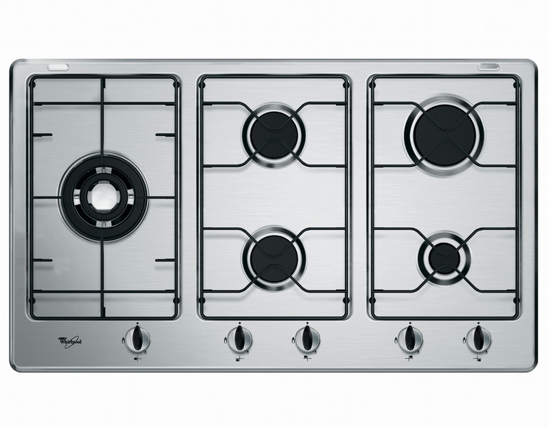 Whirlpool AKT 904/1IX Встроенный Газ Черный, Нержавеющая сталь