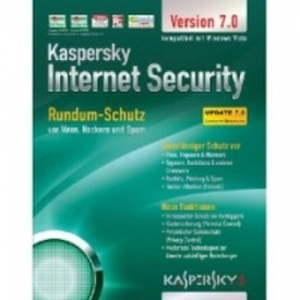 Kaspersky Lab Internet Security 7.0, Update, CD, DE 1пользов. DEU