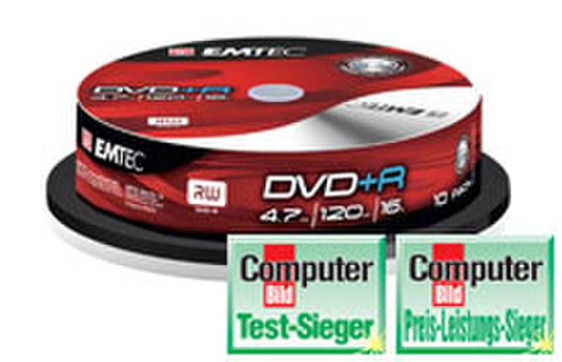 Emtec DVD+R 4,7GB 16X CB 10P-16 4.7GB DVD+R 10Stück(e)