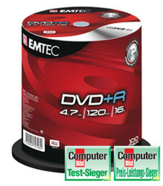 Emtec DVD+R 4,7GB 16X CB 100P 4.7GB DVD+R 100Stück(e)