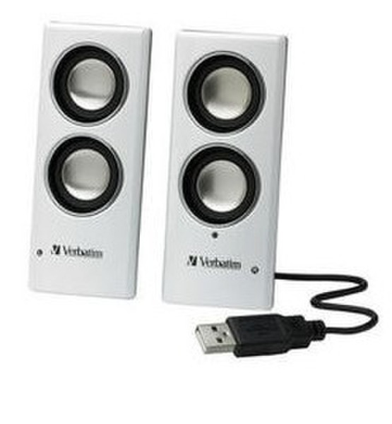 Verbatim USB Portable Speakers White loudspeaker