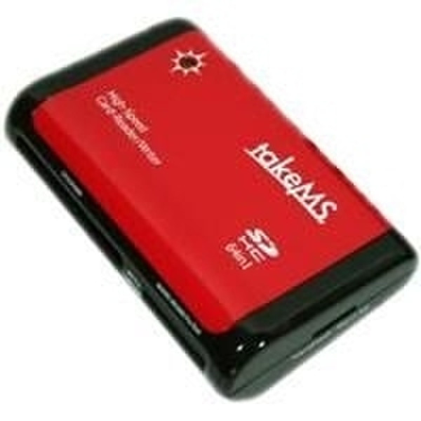 takeMS 64in1 SDHC Cardreader red Red card reader