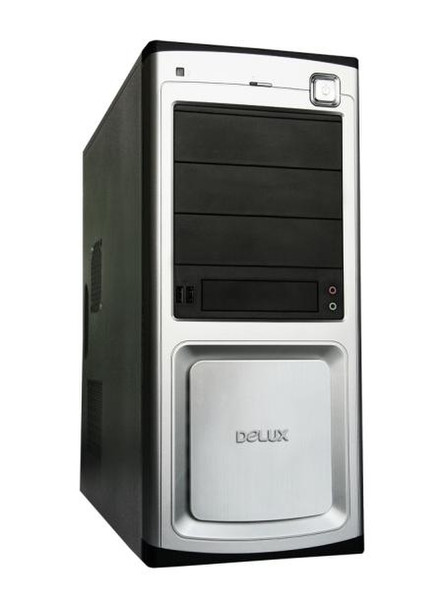 Delux DLC-MF485 Midi-Tower 400W Schwarz, Silber Computer-Gehäuse