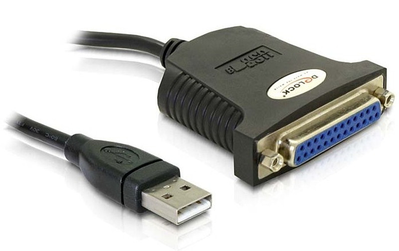 DeLOCK USB 1.1 parallel adapter USB 1.1 DB25 cable interface/gender adapter