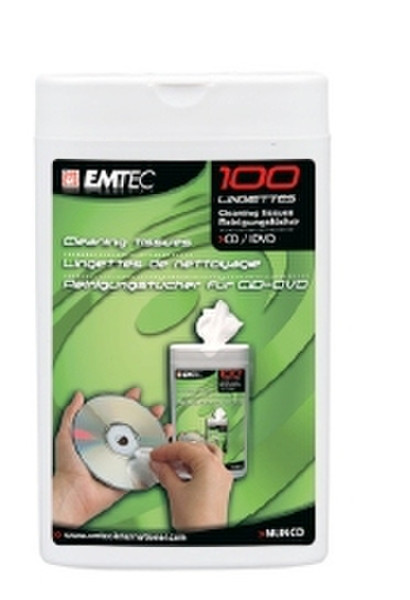 Emtec Cleaning tissues CD - DVD CD's/DVD's Equipment cleansing wet & dry cloths