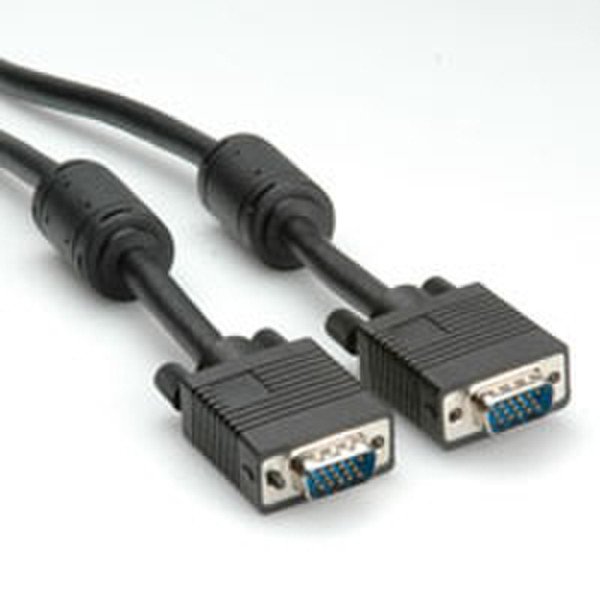 ROLINE High Quality Cable with Ferrite + DDC, HD15 M - HD15 M, 6 m 6m VGA (D-Sub) VGA (D-Sub) Black VGA cable