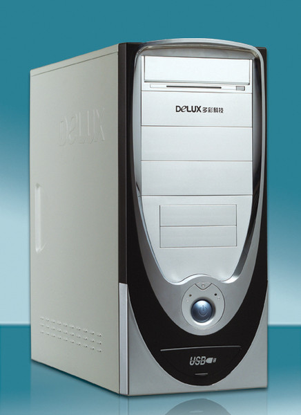 Delux DLC-M99 Midi-Tower Schwarz, Silber Computer-Gehäuse