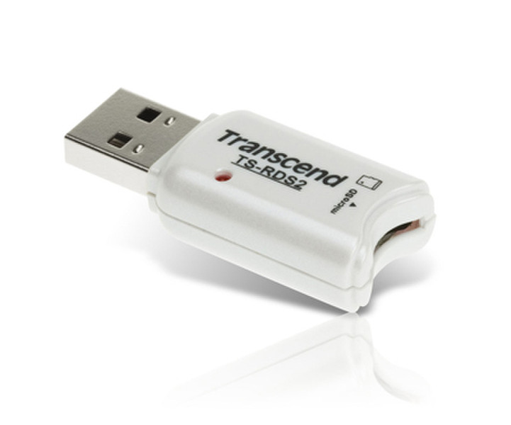 Transcend microSD Card Reader S2 USB 2.0 Белый устройство для чтения карт флэш-памяти