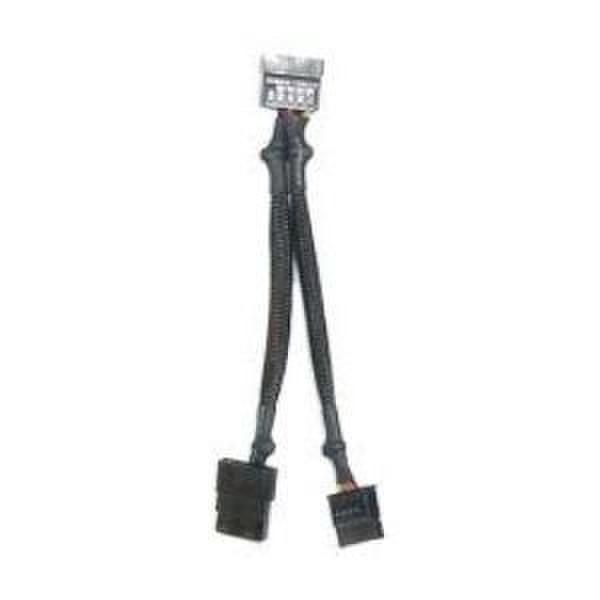 Hiper Cabel Molex to 2 SATA, 2 Pcs. Schwarz Kabelschnittstellen-/adapter