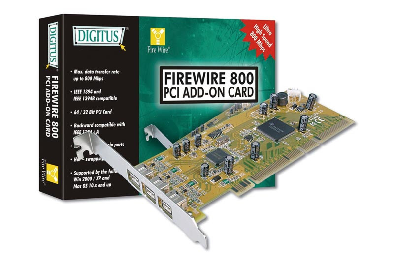 Digitus Firewire 800 PCI card Internal networking card
