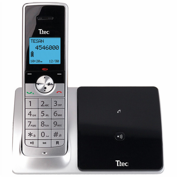 T.tec TD510 DECT Идентификация абонента (Caller ID) Черный, Cеребряный телефон