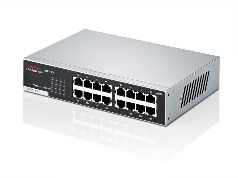 Fujitsu S26391-F6055-L416 gemanaged Gigabit Ethernet (10/100/1000) Schwarz, Grau Netzwerk-Switch