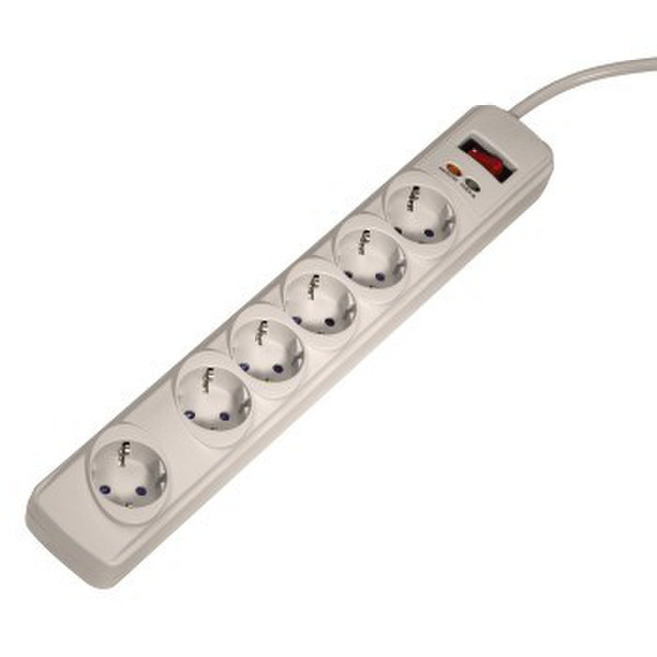 Hama Protection 6AC outlet(s) 230V 1.5m White surge protector