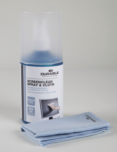 Durable SCREENCLEAN SPRAY & CLOTH LCD/TFT/Plasma Equipment cleansing wet/dry cloths & liquid 200ml