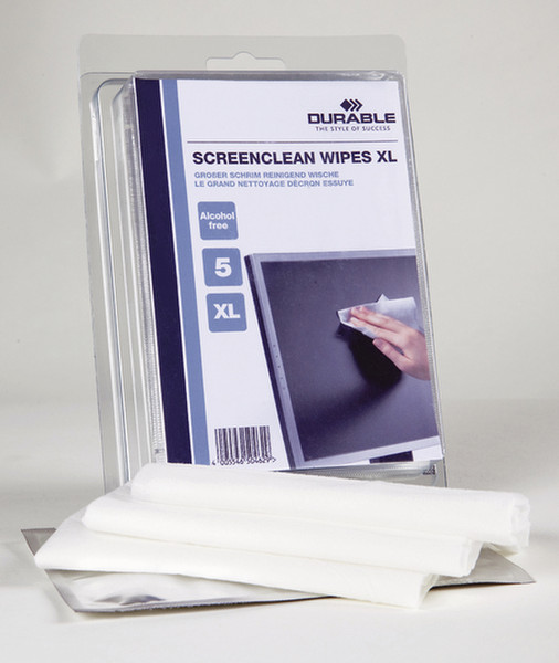 Durable SCREENCLEAN WIPES XL LCD/TFT/Plasma Equipment cleansing wet cloths