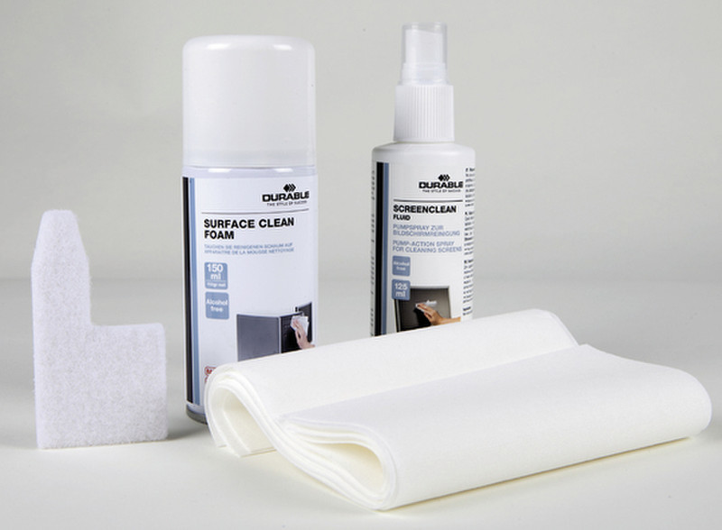 Durable PC CLEANING KIT Screens/Plastics Equipment cleansing wet/dry cloths & liquid