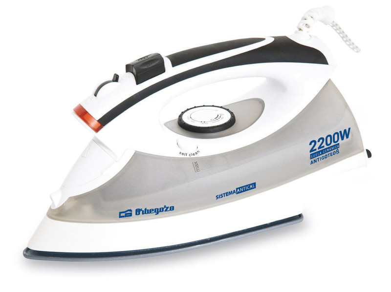 Orbegozo SV 2220 Dry & Steam iron Ceramic soleplate 2200W Black,White