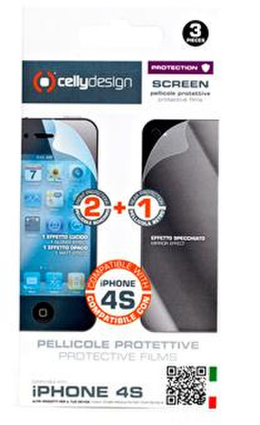 Celly SCREEN180K iPhone 4S 2Stück(e) Bildschirmschutzfolie