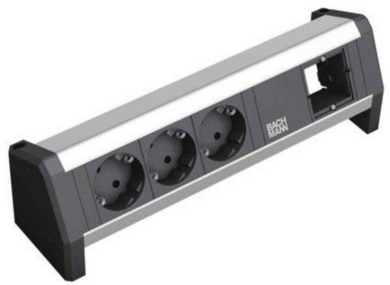 Bachmann 3x Schuko 1x GST18 3AC outlet(s) Black,Silver power extension